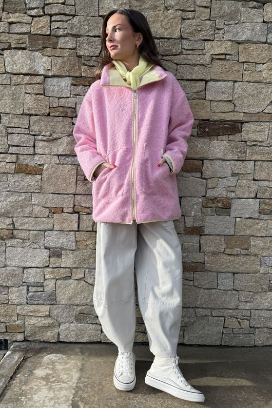 Beach Walk Fleece Jacket Pink